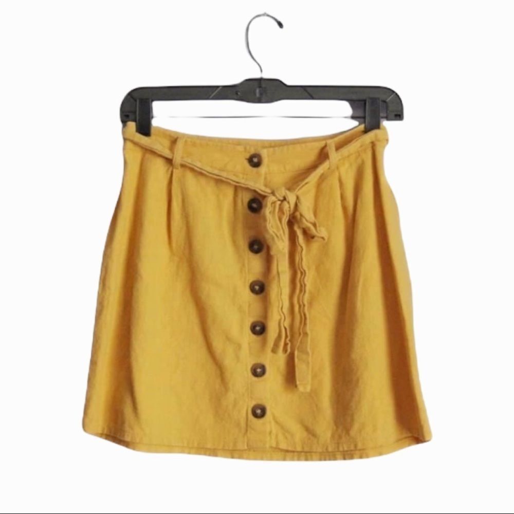 Forever 21 Button Down Yellow Skirt everyday classic